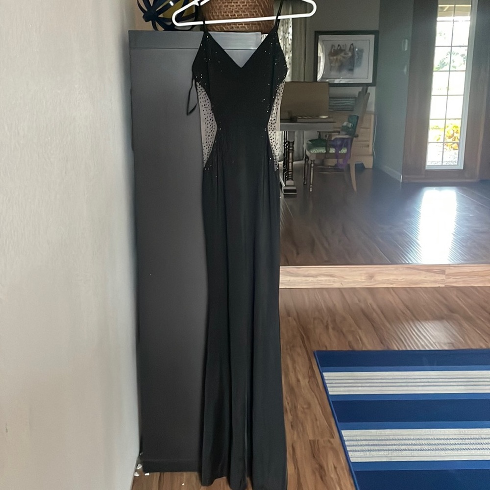 Black Formal Dress with side cut outs, sparkly